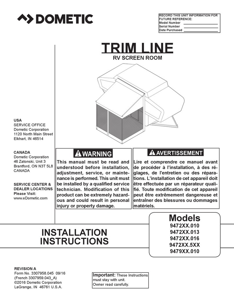 Dometic TRIM LINE 9472 010 Series installation instructions