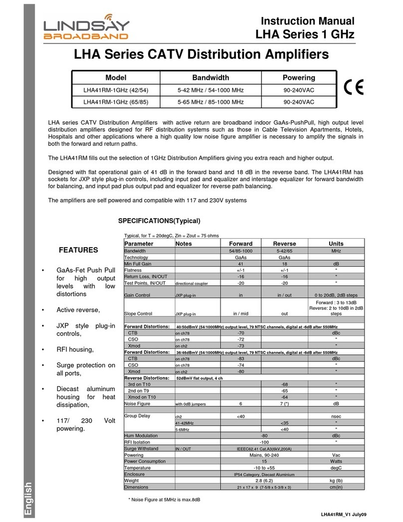Lindsay LHA Series User manual