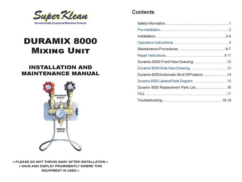 SuperKlean DURAMIX 8000 Installation and maintenance manual