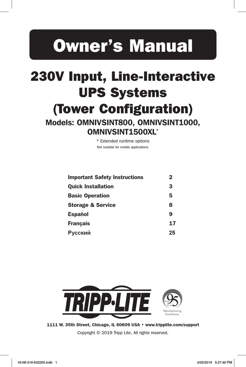 Tripp Lite OMNIVSINT800 owner's manual