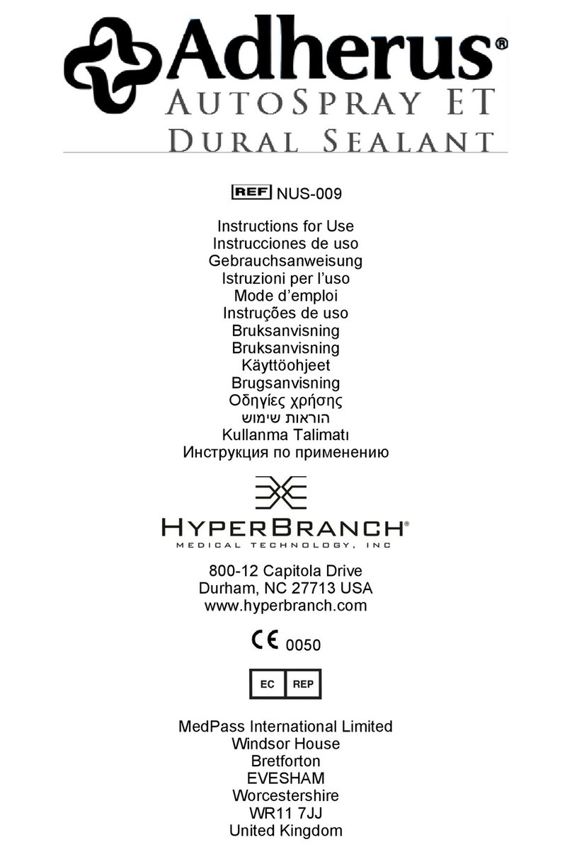 HyperBranch Adherus AutoSpray ET Dural Sealant Instructions for use HyperBranch Adherus AutoSpray ET Dural Sealant Instructions for use