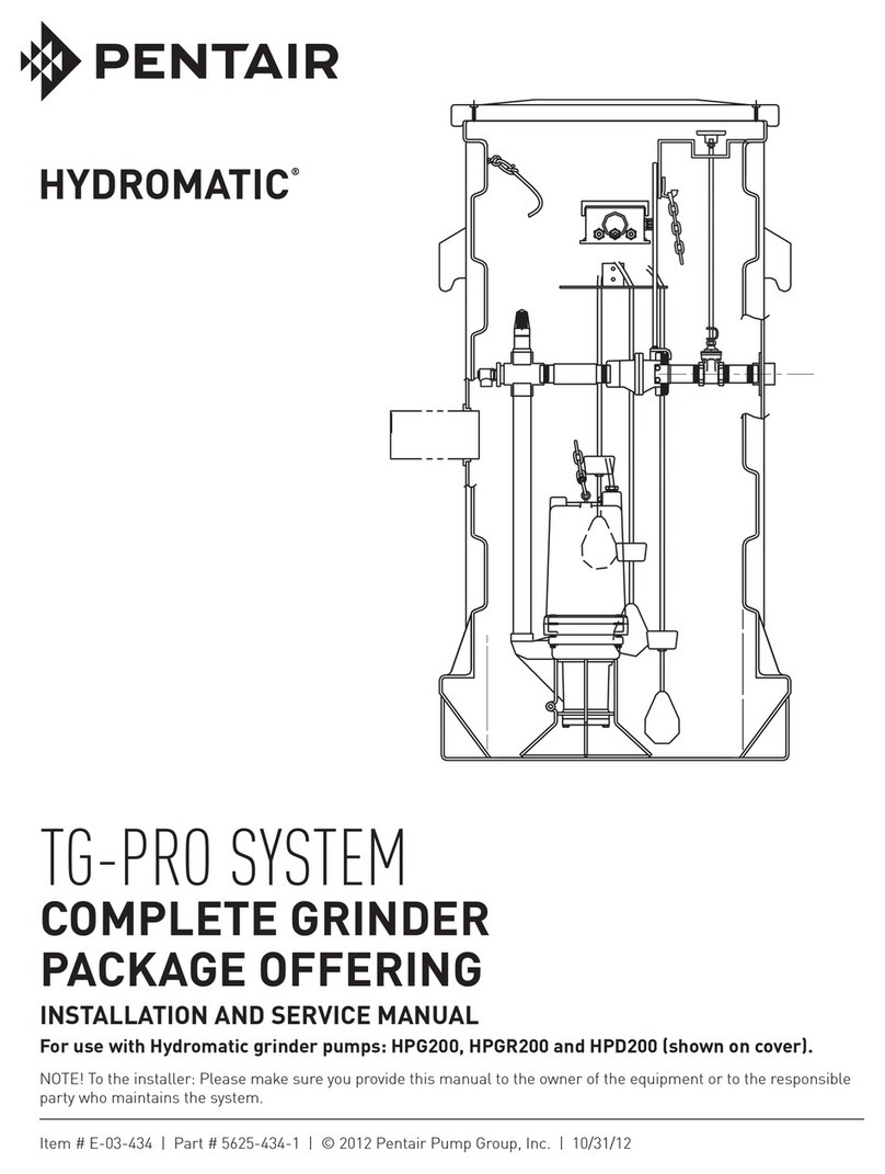 Pentair Hydromatic TG-Pro System Installation and service manual