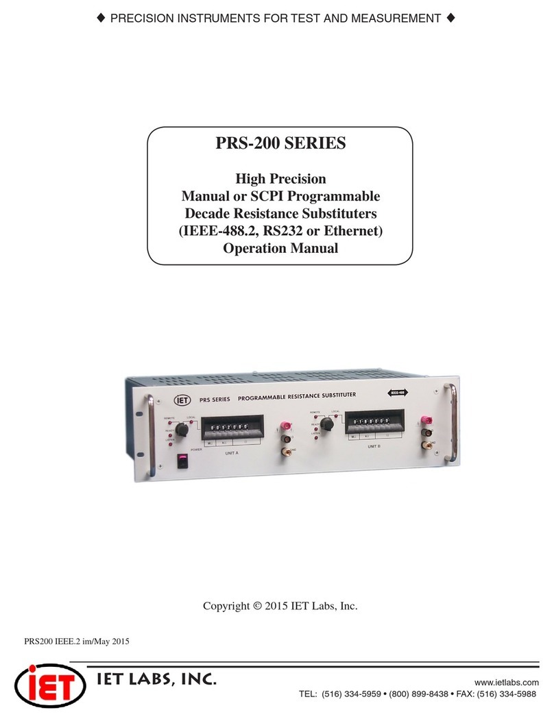 IET Labs PRS-200 Series Operation manual