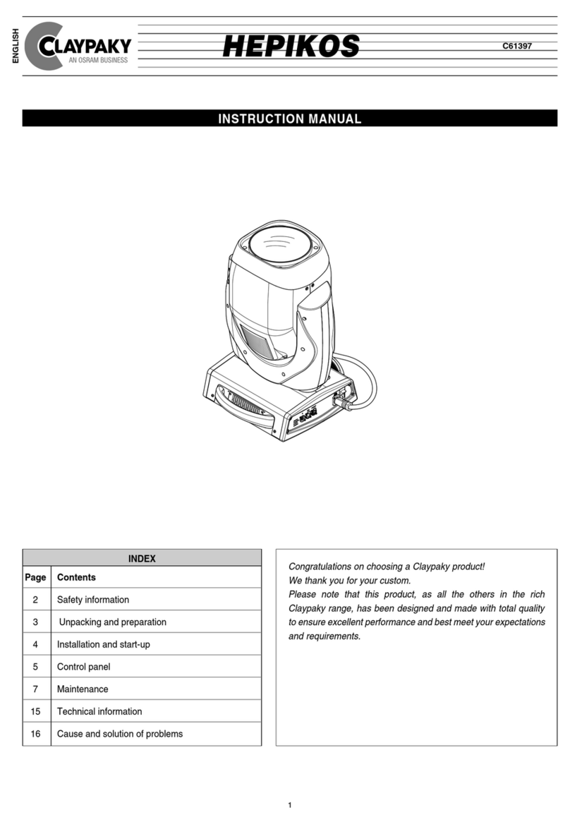 Claypaky HEPIKOS User manual Claypaky HEPIKOS User manual