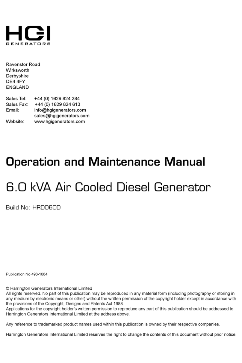 HGI Generators HRD060D Operation and maintenance manual