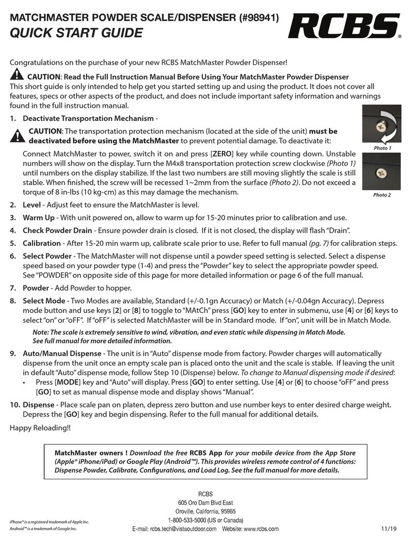 RCBS 98941 quick start guide
