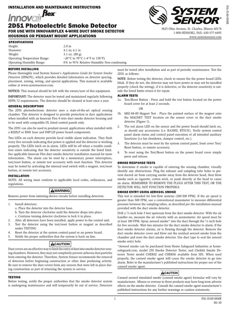 System Sensor Innovair flex 2D51 User manual