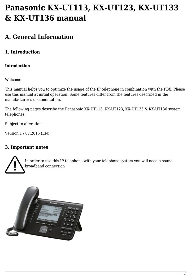 Panasonic KX-UT133 User manual