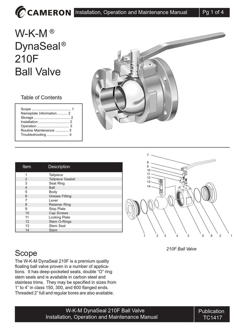 Cameron W-K-M DynaSeal 210F Installation, operation and maintenance manual