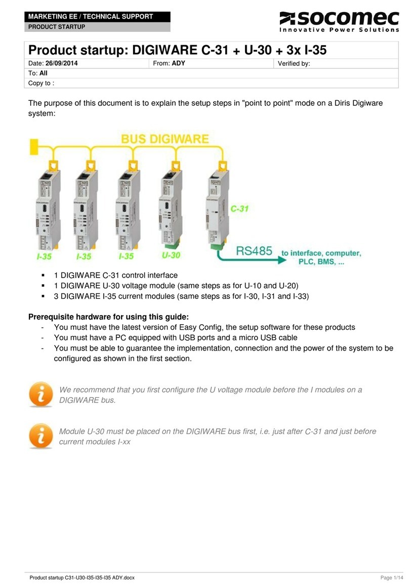socomec DIRIS Digiware U-30 Product Startup