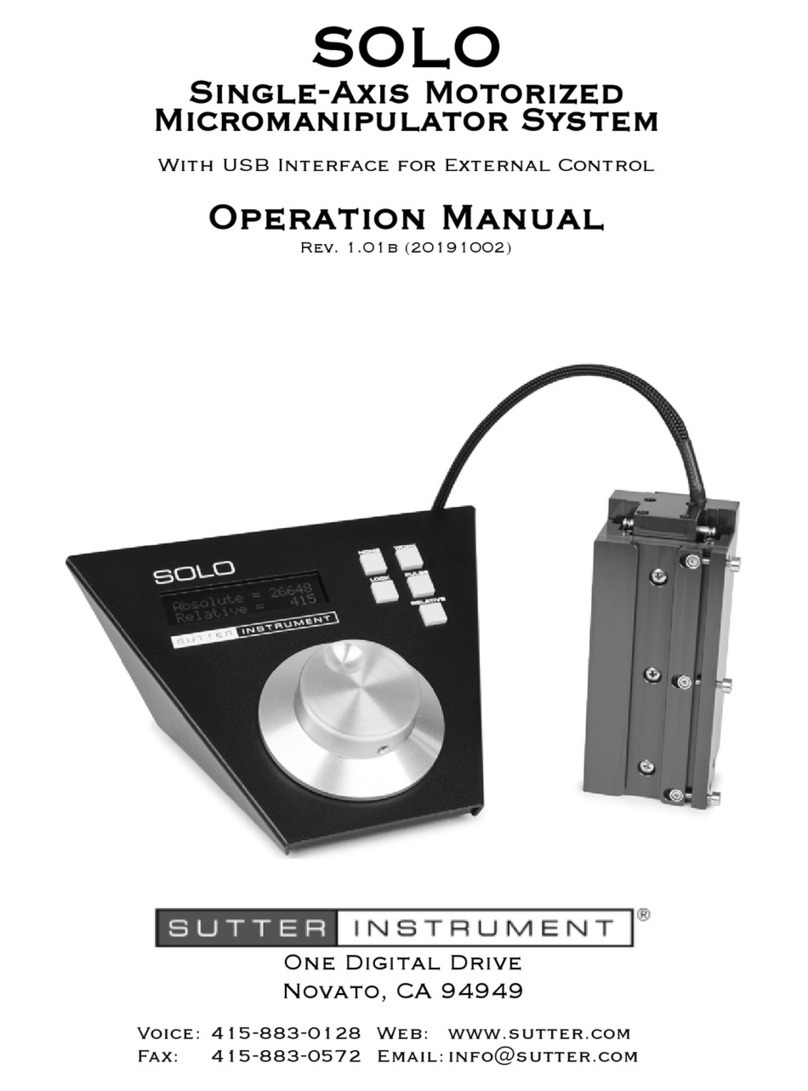 Sutter Instrument SOLO User manual