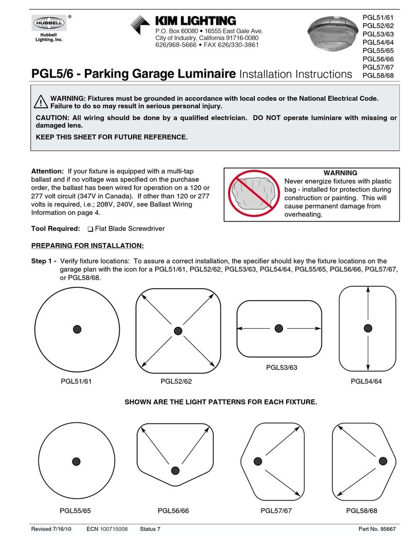HUBBELL LIGHTING kim lighting PGL5/6 Series installation instructions HUBBELL LIGHTING kim lighting PGL5/6 Series installation instructions
