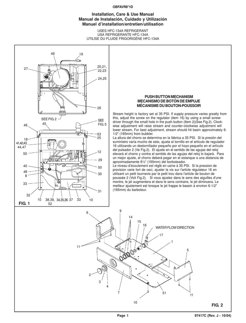 Elkay OBFAVR8 1D Series Installation, care & use manual