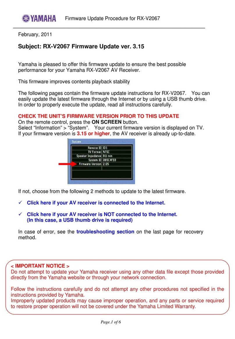 Yamaha RX-V2067 Use and care manual