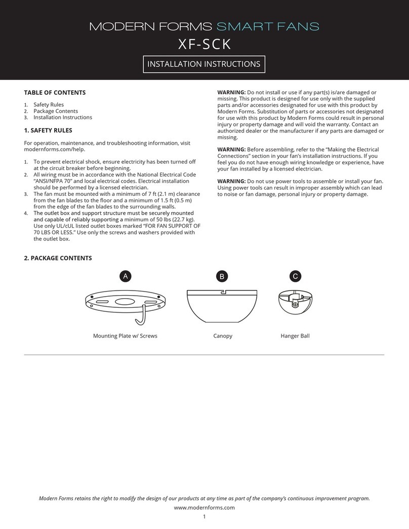 Modern Forms Smart Fans XF-SCK User manual