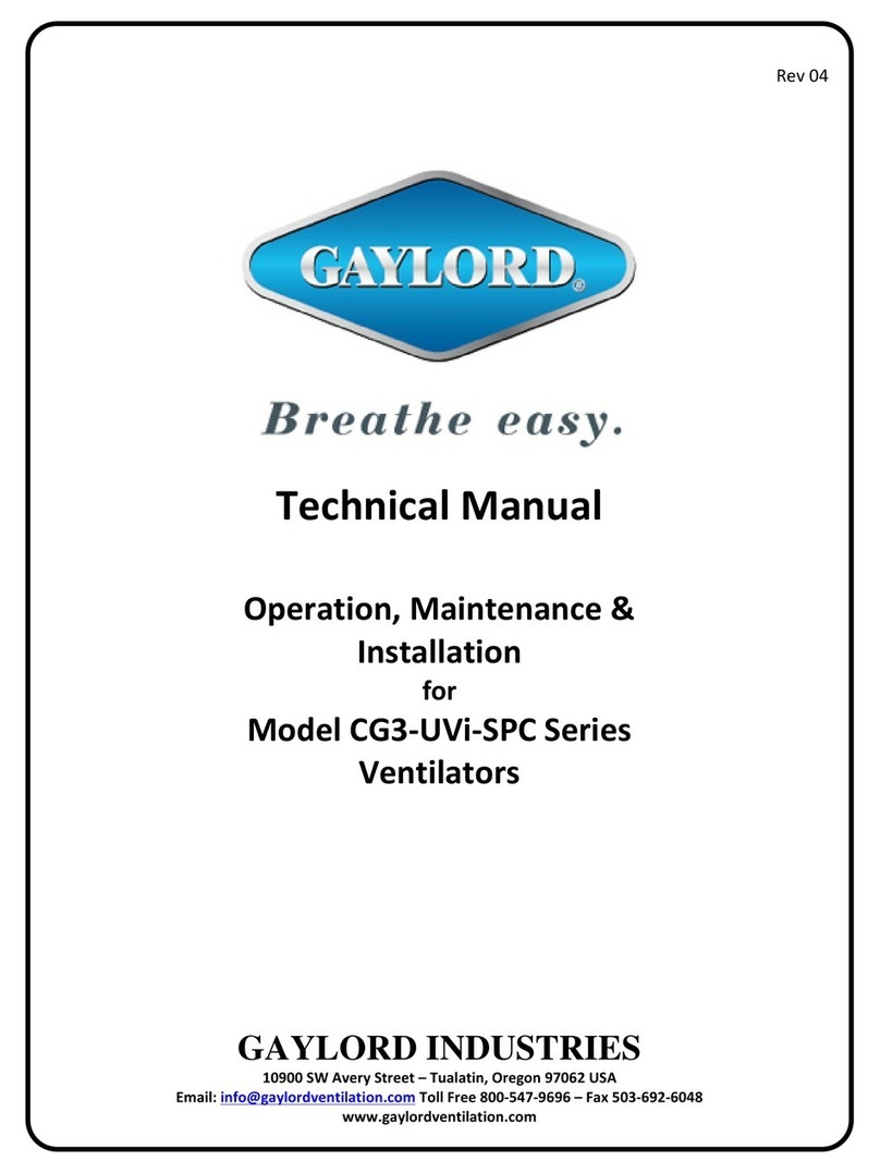 GAYLORD CG3-UVi-SPC Series Technical manual