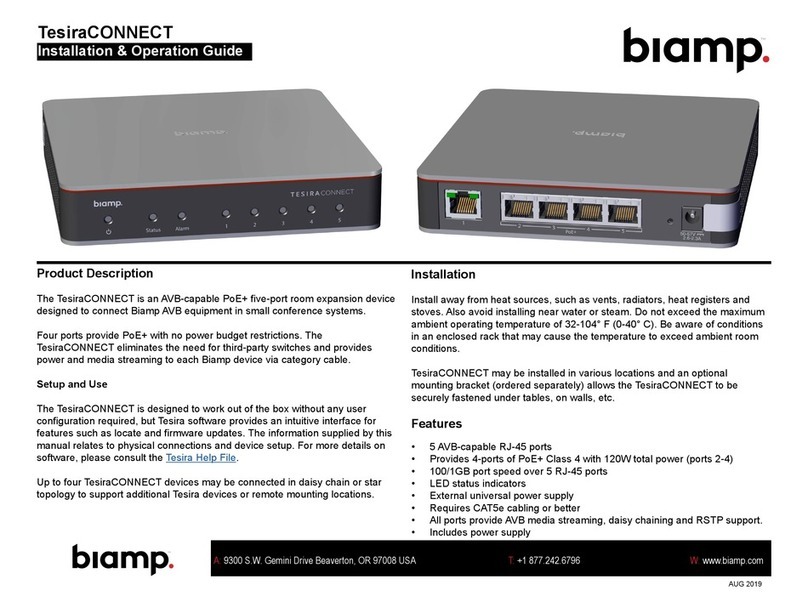 Biamp TesiraCONNECT Installation & operation guide