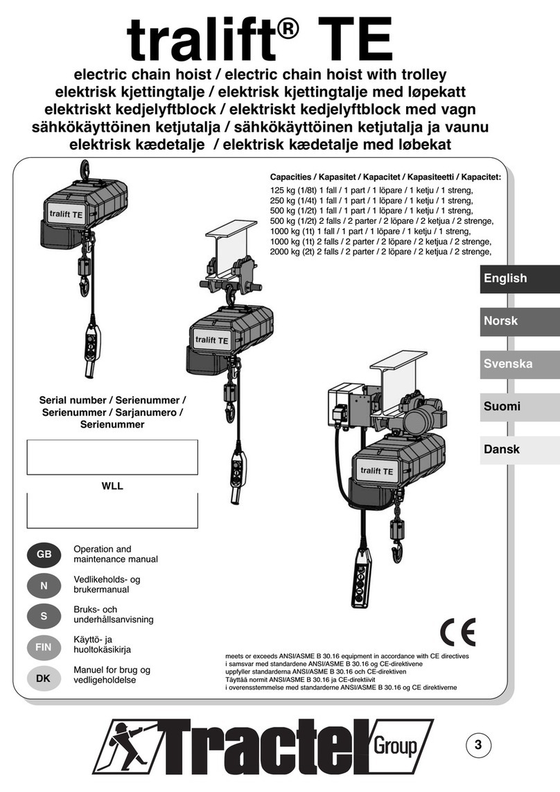 Tractel tralift TE 125 Operation and maintenance manual