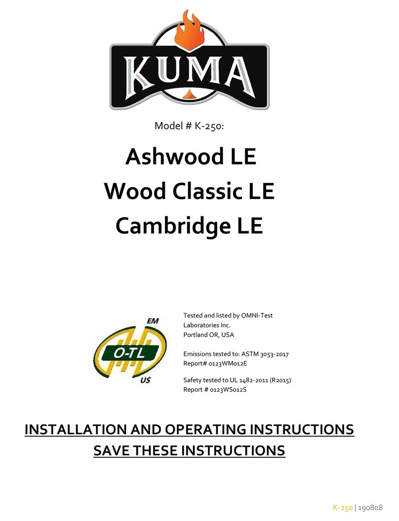 Kuma Stoves K-250 Cambridge LE Installation and operating instructions