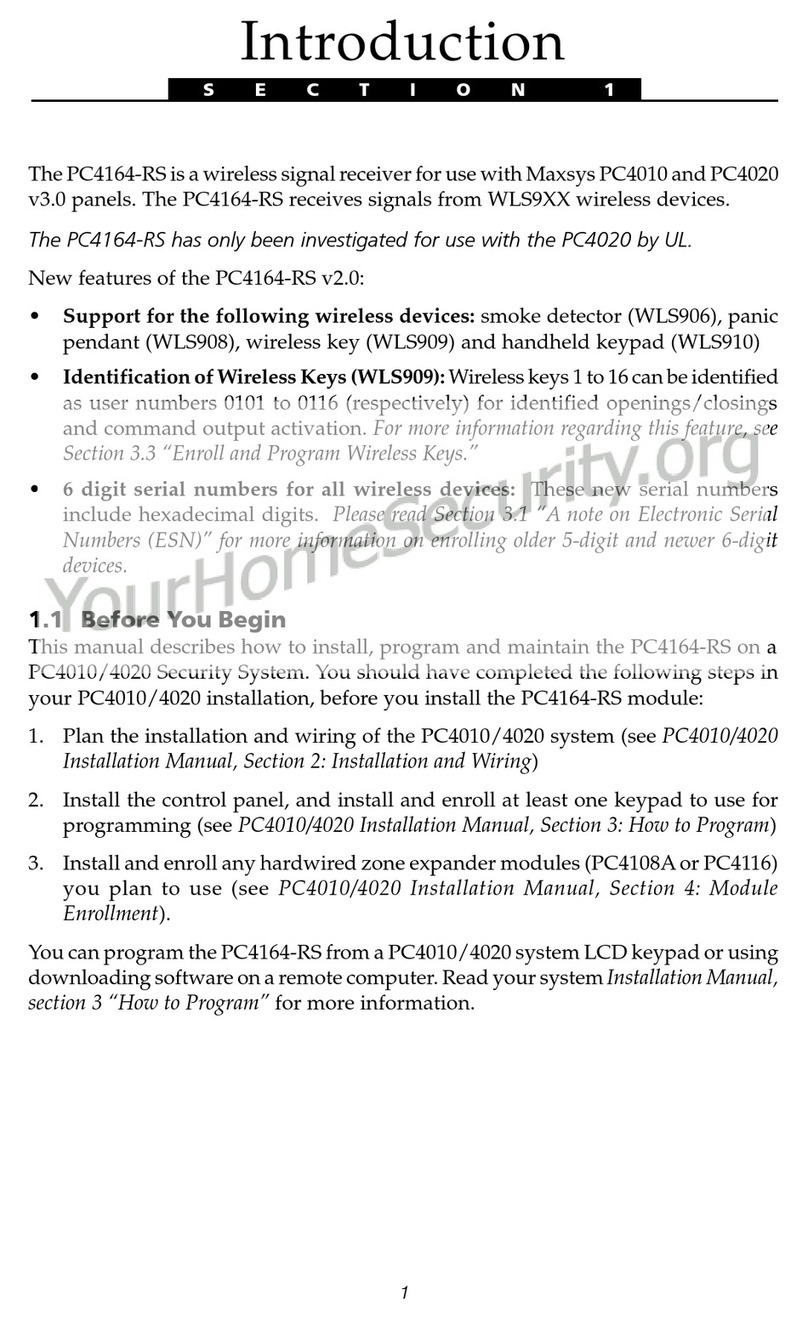 Maxsys PC4164-RS installation manual