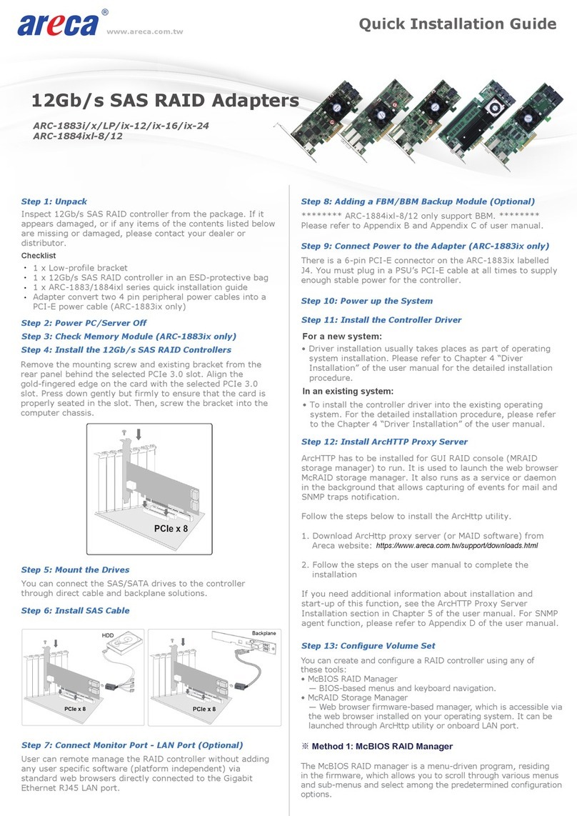Areca ARC-1883i Quick installation guide
