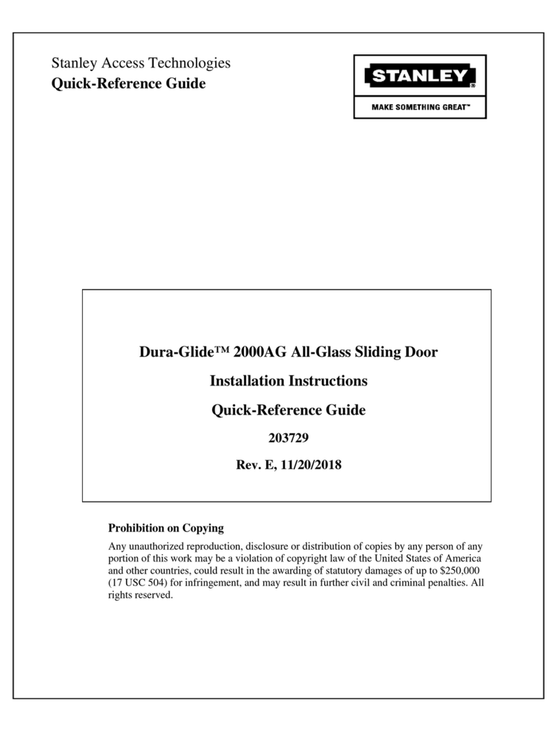 Stanley Dura-Glide 2000AG Series Installation Instructions, Quick Reference Guide
