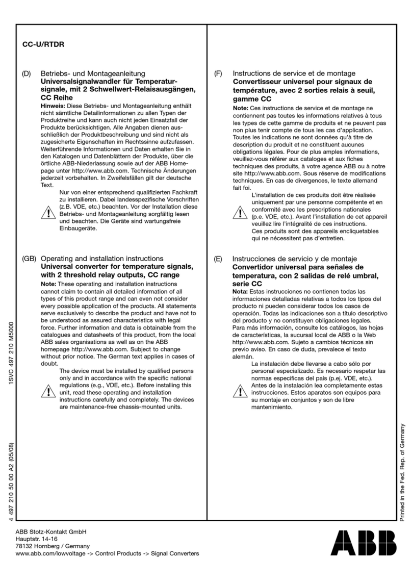 ABB CC Series Operating and installation instructions