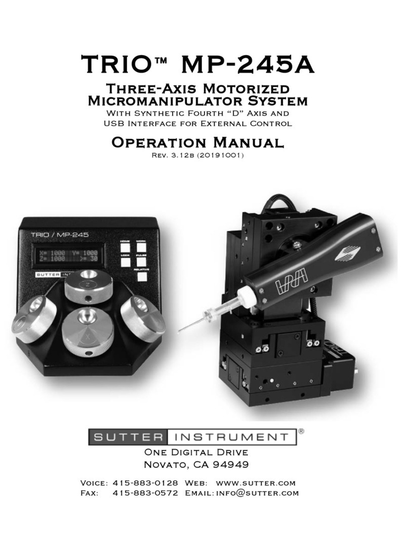 Sutter Instrument TRIO MP-245A User manual