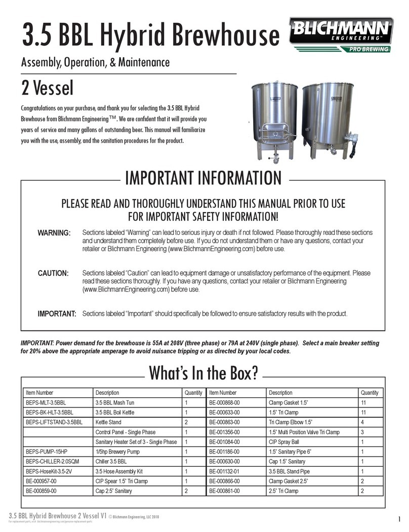 Blichmann Engineering 3.5 BBL Hybrid Brewhouse Installation instructions