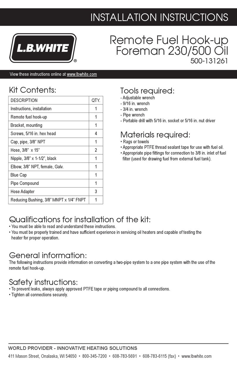 L.B. White Foreman 230 Oil User manual