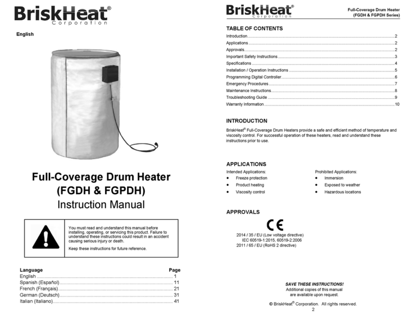 BriskHeat FGDH User manual