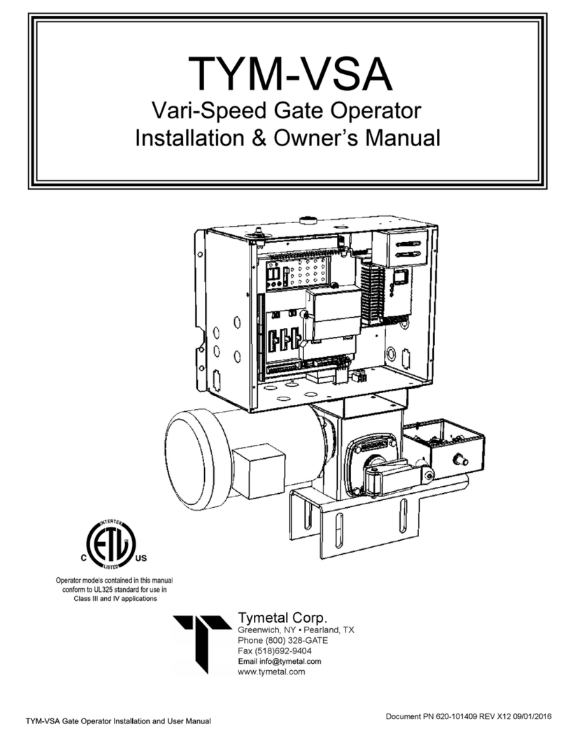 Tymetal Corp. TYM-VSA Installation & owner's manual