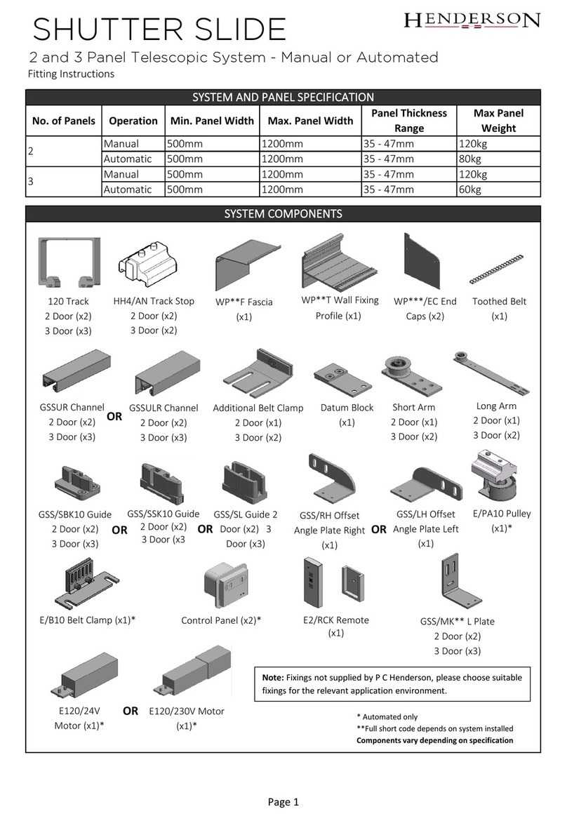 Henderson SHUTTER SLIDE manual