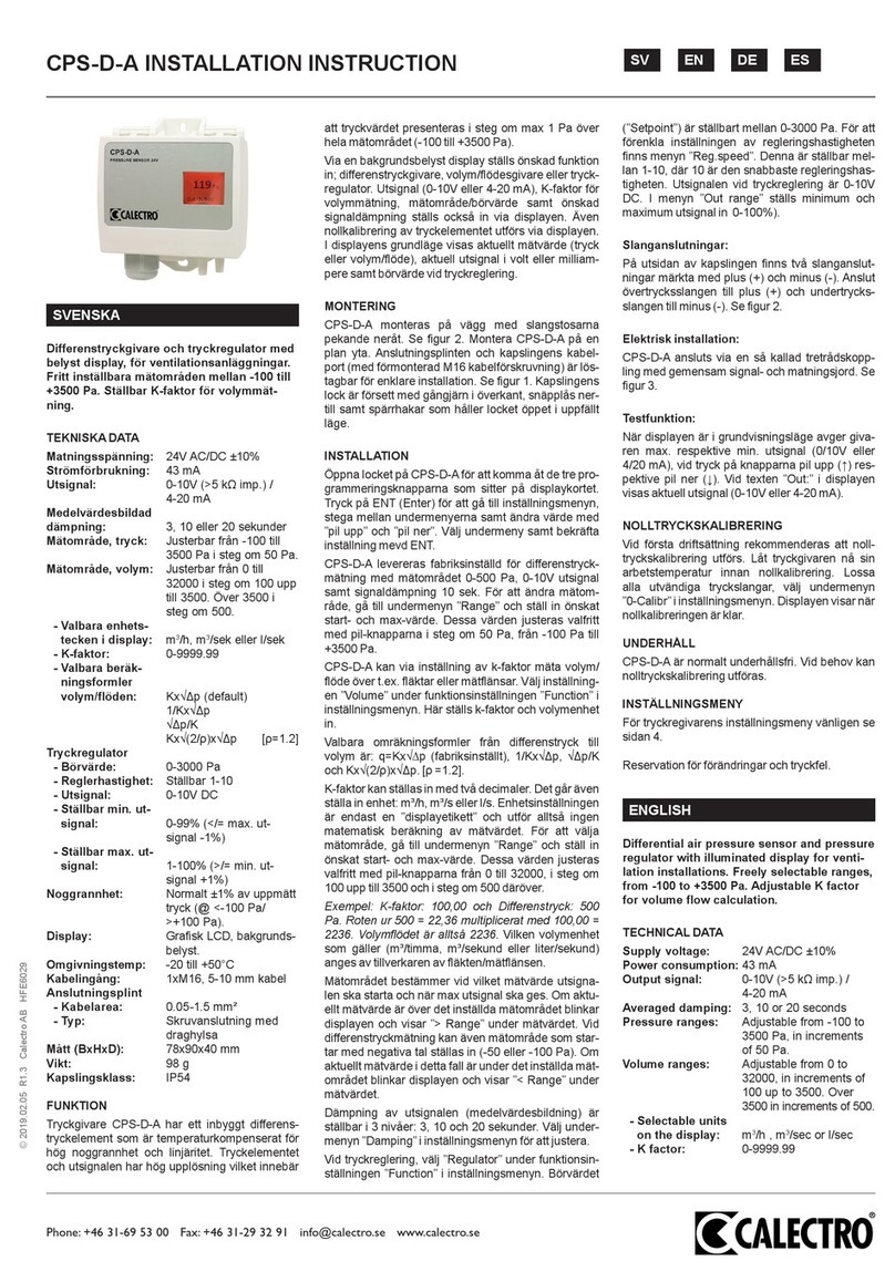 CALECTRO CPS-D-A Installation instruction