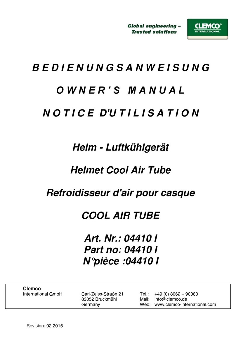 Clemco Cool Air Tube 04410 I owner's manual