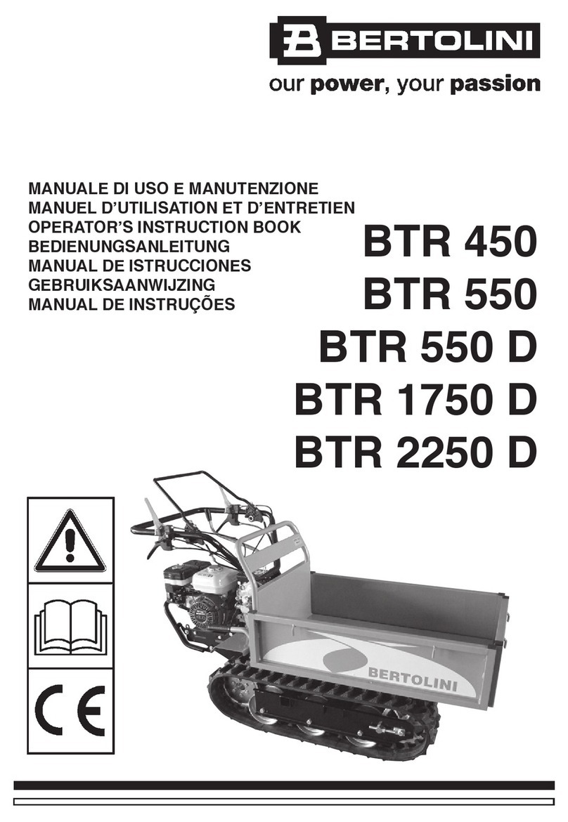Bertolini BTR 450 Operators instruction book