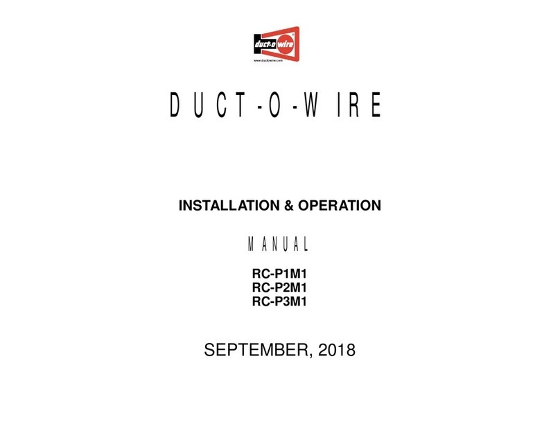 Duct-O-Wire RC-P1M1 Installation & operation manual