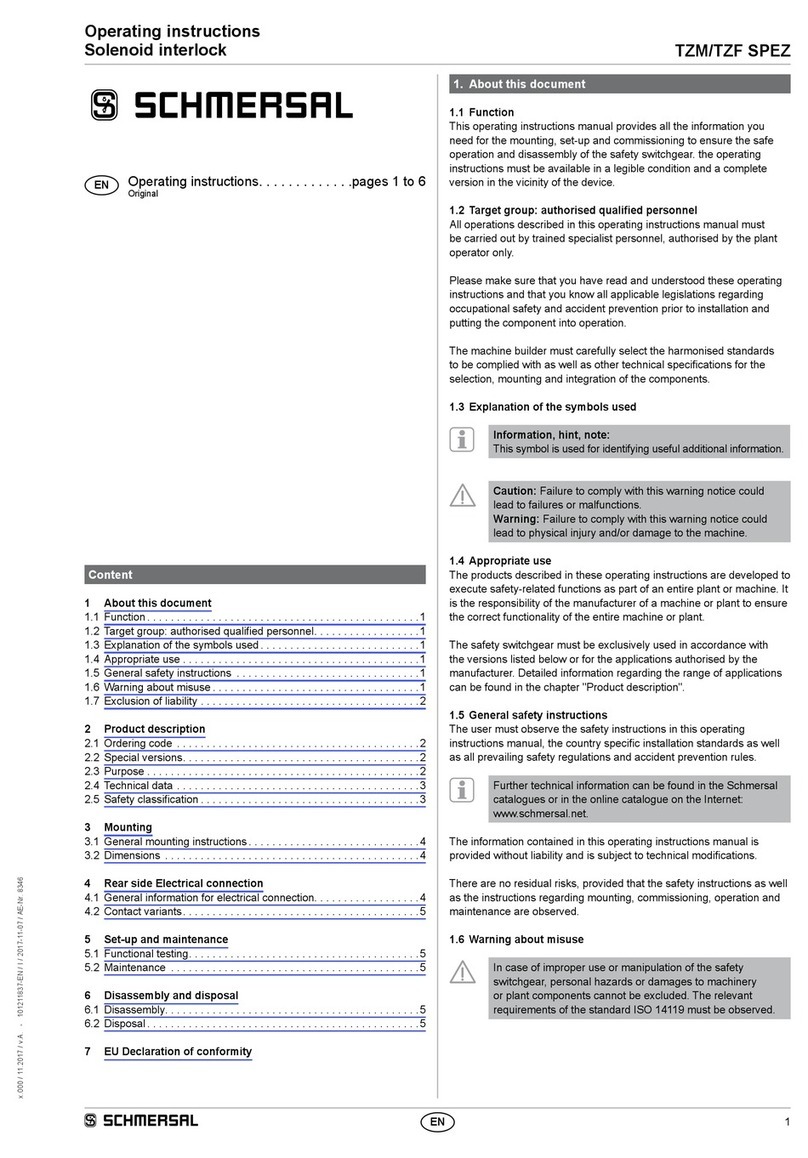 schmersal TZF SPEZ operating instructions