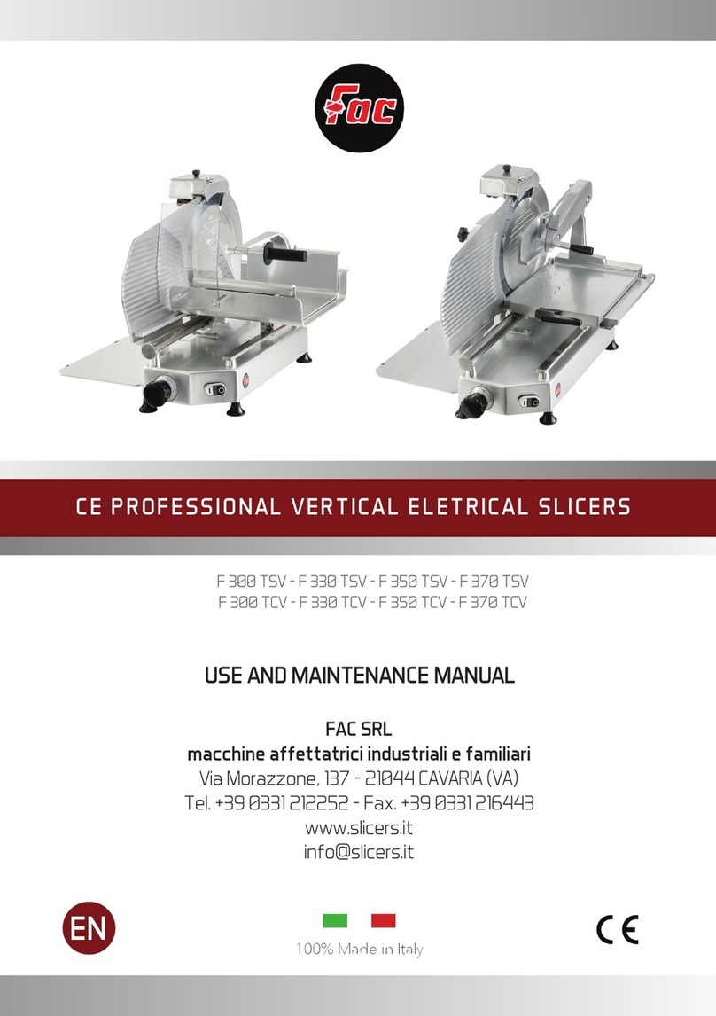 Fac F 300 TSV Use and maintenance manual