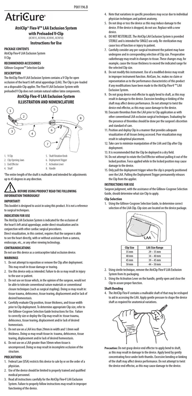 AtriCure AtriClip Flex-V LAA V Clip Series User manual