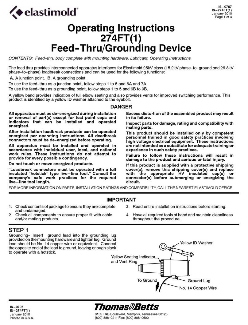 Thomas&Betts Elastimold 274FT operating instructions
