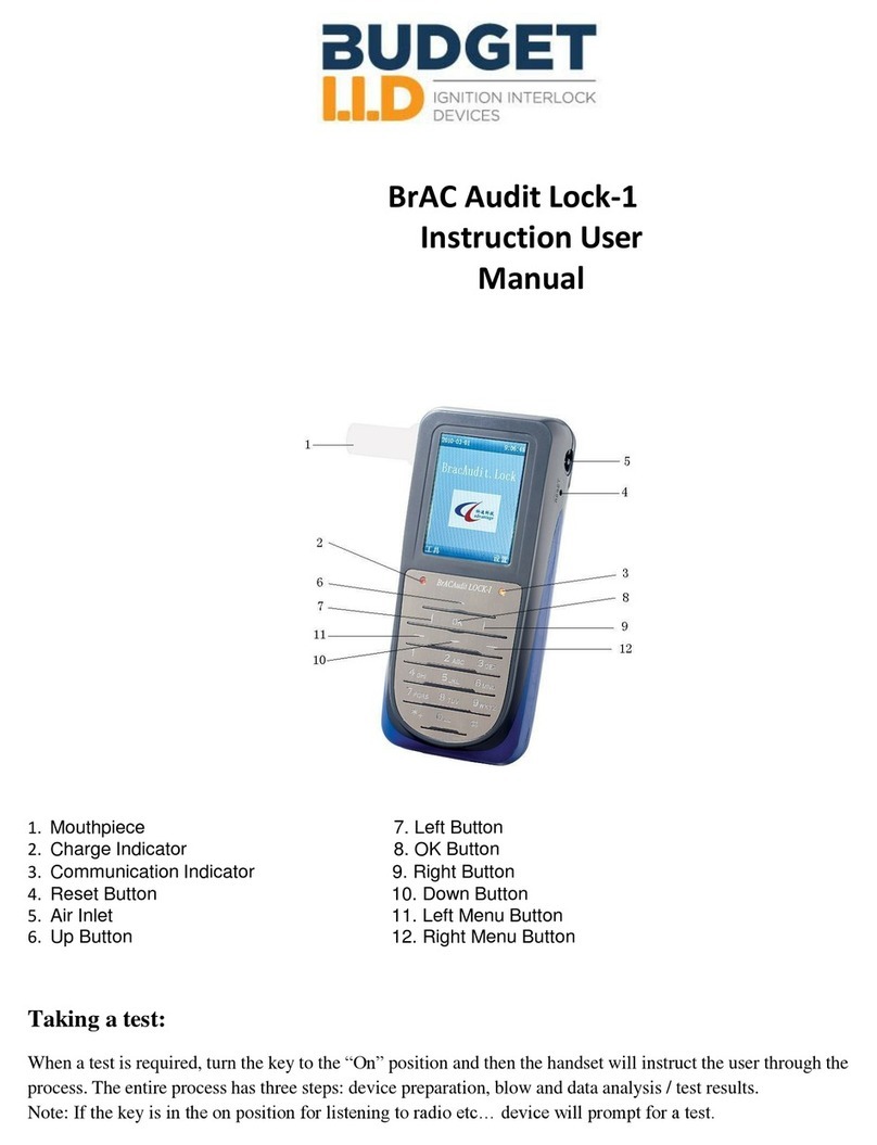 Ignition Interlock Devices BrAC Audit Lock-1 Instructions & user's manual Ignition Interlock Devices BrAC Audit Lock-1 Instructions & user's manual