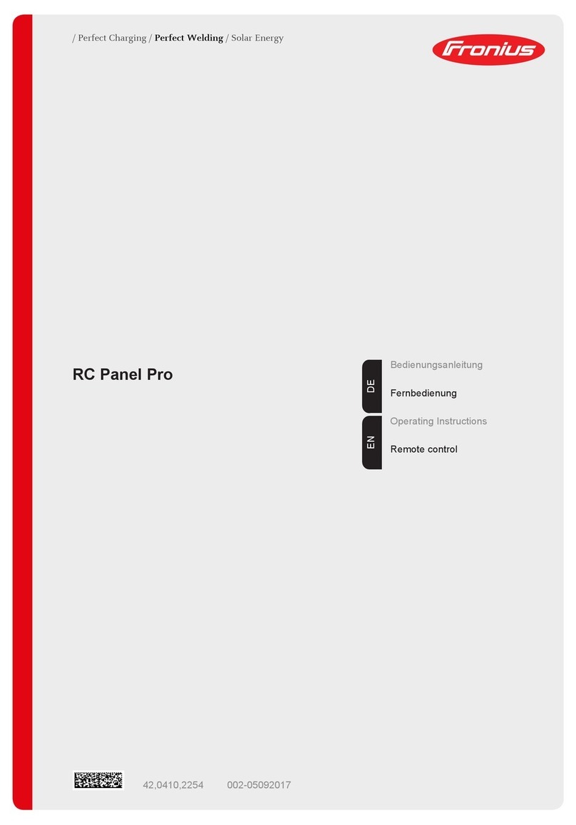 FRO­NIUS RC Panel Pro operating instructions