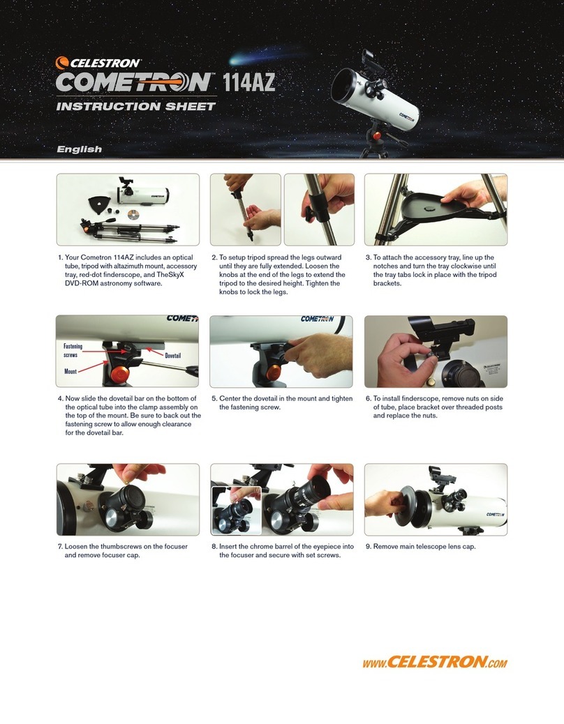 Celestron COMETRON 114AZ instruction sheet