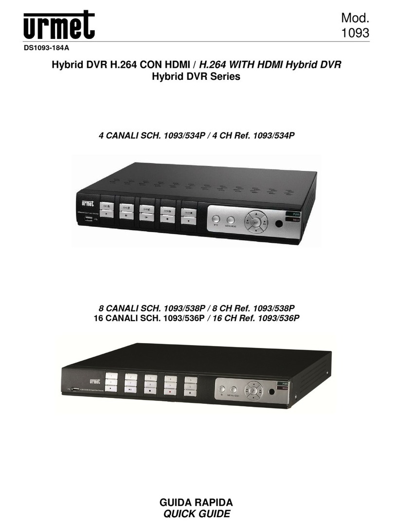 urmet domus Hybrid DVR Series quick guide