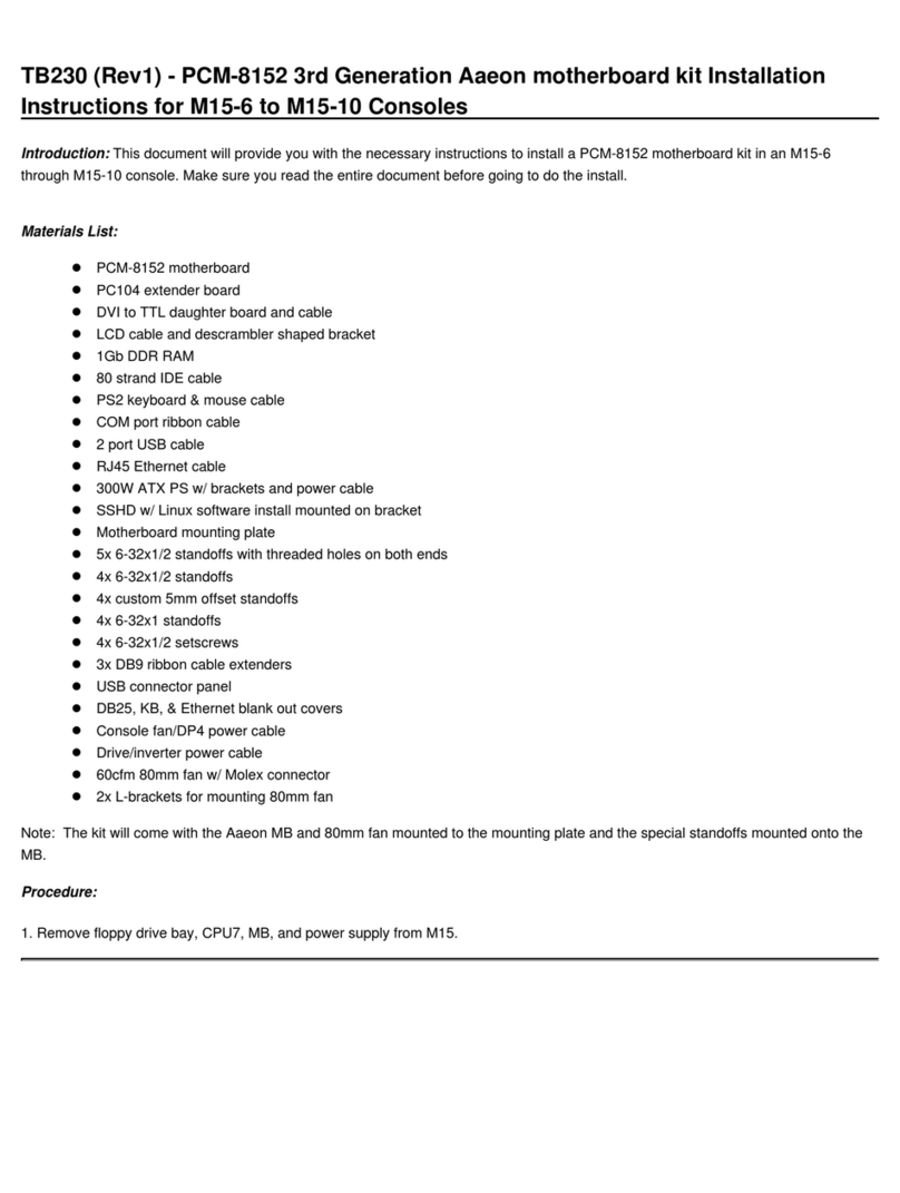 Aaeon PCM-8152 3rd Generation installation instructions