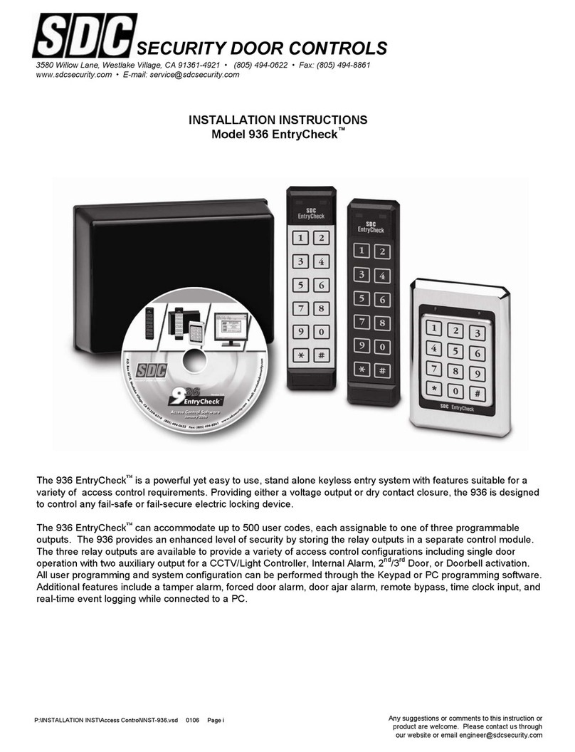 SDC EntryCheck 936 installation instructions SDC EntryCheck 936 installation instructions