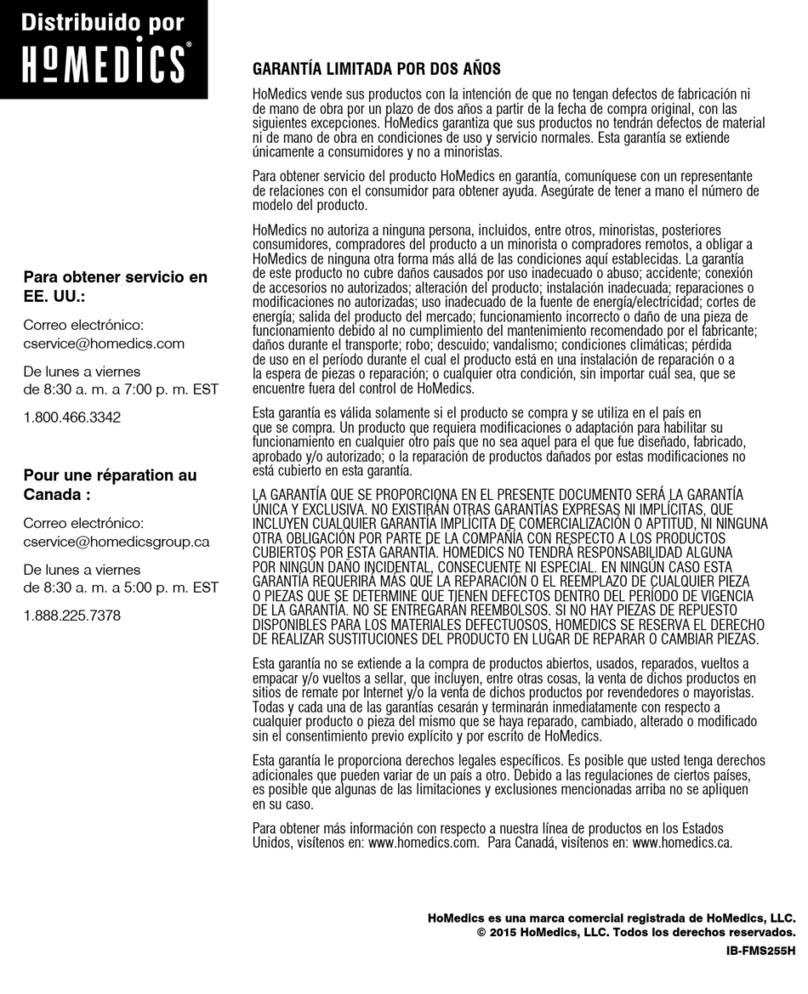 HoMedics FMS-255H Instruction Manual