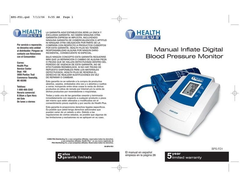 HoMedics HEALTH PLUS BPS-FD1 User manual