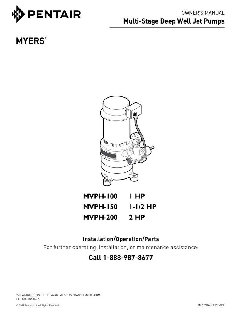 Pentair Myers MVPH-100 owner's manual